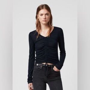 All Saints Ruched Sparkle Top